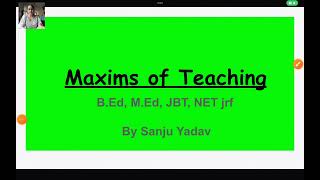 Maxims of Teaching for bed med JBT NET jrf StudyWithSanju324 [upl. by Molohs912]