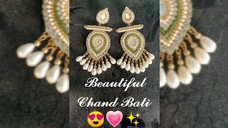 earrings diy  chand bali beautiful handmade 🥰💕 [upl. by Gittel]