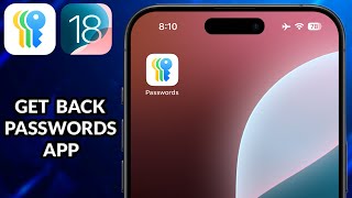 How To Get Back Deleted Passwords App On iPhone iOS 18 [upl. by Irami307]