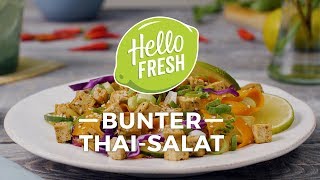 Bunter ThaiSalat mit würzigem Räuchertofu Sesam und Limette  Thailändische Küche [upl. by Anelrahs736]