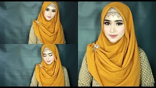 HIJAB TUTORIAL SEGI EMPAT MENUTUP DADA 2019 TREN KEKINIAN  HIJAB PESTA ACARA RESMI [upl. by Siulegroj]