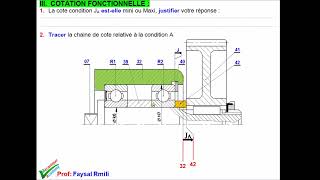 cotation fonctionnelle chaine unilimite exercice 8491 [upl. by Olegna772]