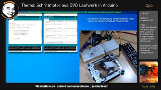 Schrittmotor Stepper aus altem DVD Laufwerk in Arduino zum Laufen bringen und fernsteuern deutsch [upl. by Eiznil154]