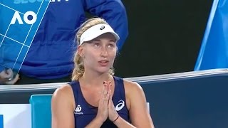 Daria Gavrilovas hawkeye prayers 3R  Australian Open 2017 [upl. by Nade846]