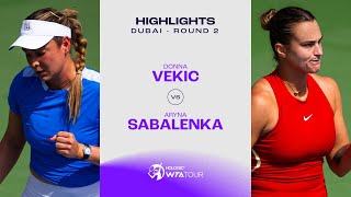 Donna Vekic vs Aryna Sabalenka  2024 Dubai Round 2  WTA Match Highlights [upl. by Huskey]