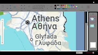 Simple map of Southern Greece  paint paint mapping mappingvideos [upl. by Wilden44]