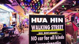 🚶‍♂️Hua Hin Walking Street Soi Bintabaht 🇹🇭 around Hilton Huahin [upl. by Tirza]