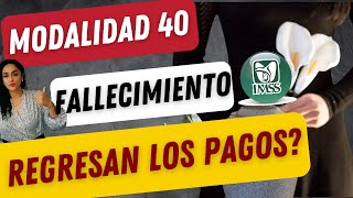 Fallecimiento Modalidad 40 regresan los pagos [upl. by Ateinotna]