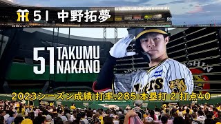 【甲子園ライトスタンド】中野拓夢選手応援歌（ヒッティングマーチ）【阪神タイガース】 [upl. by Neram243]