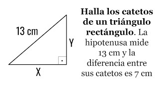 HALLA LOS CATETOS DEL TRIÁNGULO RECTÁNGULO CONOCIENDO HIPOTENUSA Geometría Básica [upl. by Ekralc]