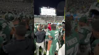 Michigan State celebrates its homecoming win against Iowa [upl. by Pudendas]