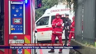 Etg  Cernobbio incendio in via Vittorio Veneto In azione tre squadre dei vigili del fuoco [upl. by Aremaj]