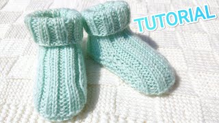 Самые ПРОСТЫЕ Носочки для НОВОРОЖДЕННЫХ 💙 Спицами 🧶 Calzini per NEONATI ai Ferri [upl. by Newsom]