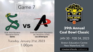 Coal Bowl 2023 Game 7  Strait Area Education Recreation Centre vs Polyvalente de LAncienne Lorette [upl. by Adlitam]