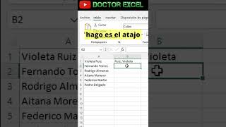 Organizar Datos en Excel Nombres y apellidos [upl. by Toinette180]