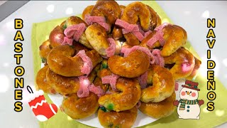 Receta BASTONES NAVIDEÑOS fácilesRecetasRicasdeIrene [upl. by Burnight]