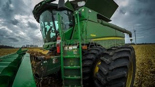 John Deeres Biggest combine The S690 with 616C Corn Head [upl. by Karee]