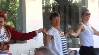 Greek Dancing at the Minos Beach Art Hotel Aghios Nikolaos Crete Easter 2016 [upl. by Treblig]