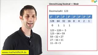 Umrechnung Dezimal und Binär umrechnen  Mathematik [upl. by Oeniri]