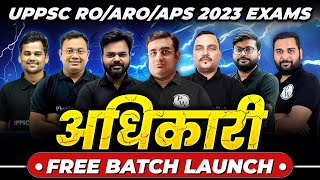 UPPSC RO  ARO  APS FREE Batch Launch  UPPSC RO ARO APS 2023 Notification  UPPSC Wallah [upl. by Merri]