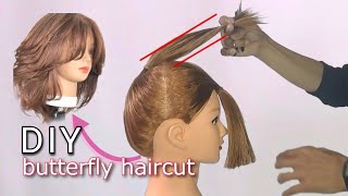 DIY Butterfly haircut layered haircutcara potong rambut layer butterfly [upl. by Pember]