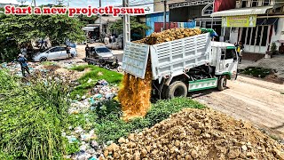 Start a new project The process of transporting garbage to fill the lotus pond KOMATSU Dump Truck [upl. by Nednyl826]