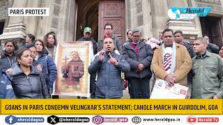 Goans in Paris condemn Velingkar’s statement candle march in Guirdolim Goa [upl. by Bluefield]