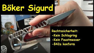 Böker Sigurd 42 Messer von Midgards  Bester BKA Feststellungsbescheid aller Zeiten [upl. by Anaynek]