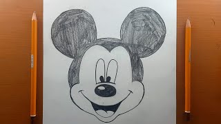 Come disegnare limmagine di Topolino a matita facile passo dopo passo  How to draw Mickey Mouse [upl. by Winnie]