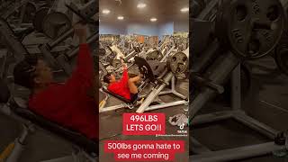 496lbs leg press  gym gymbro motivation shorts maxpreps strength legday [upl. by Nathalie239]