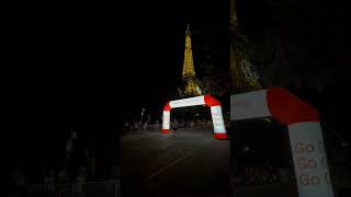 Marathon Pour Tous Paris finishing point LIVE with a Stunning view toureiffel paris2024 [upl. by Clauddetta]