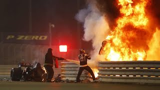 Romain Grosjeans crash at Bahrain  Skyfall edit [upl. by Zucker]