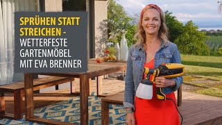 Holzgartenmöbel streichen mit Eva Brenner  WAGNER [upl. by Olumor]