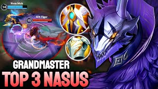 WILD RIFT NASUS  TOP 3 NASUS GAMEPLAY  GRANDMASTER RANKED [upl. by Carie]