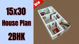 15x30 New House Design 3D  15x30 House Plan  50 Gaj Ghar Ka Naksha  Small House Design [upl. by Noxin]