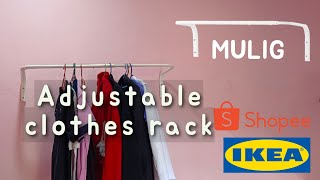 Cara pasang adjustable clothes rack Mulig ikea tutorial penuh [upl. by Aniretac]