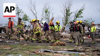 Authorities conducting search rescue after tornado slams Greenfield Iowa [upl. by Salter]