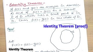 Identity Theorem proof  Complex Analysis  Hindi [upl. by Elocn505]