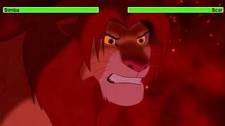 The Lion King 1994 Final Battle with healthbars [upl. by Drews269]