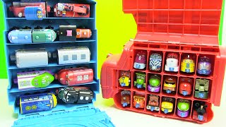 Chuggington Trains Wooden Trains in Thomas Tote a Train Playbox Storage [upl. by Alathia]