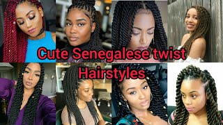 Cute Senegalese twist hairstyles  Twist braids hairstyles for black women  Twist styles 2024 [upl. by Anibla]