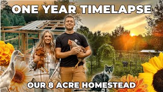 Building a Homestead One Year in the Making  HOMESTEAD TIMELAPSE [upl. by Yrred]