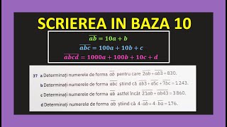 SCRIEREA IN BAZA 10 CLASA 5 MATEMATICA EXERCITII DESCOMPUNEREA NUMERELOR NATURALE FACTOR COMUN [upl. by Ahsekad992]