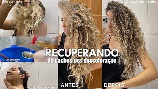 PERDI MEUS CACHOS NA DESCOLORAÇÃO  como recuperar a definição do cabelo cacheado com luzes [upl. by Dow]