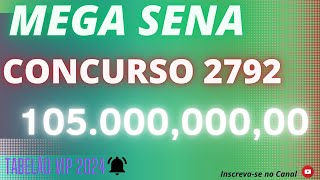 MEGA SENA CONCURSO 2792 [upl. by Steward]