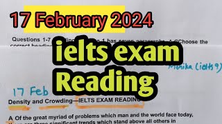 17 Feburary 2024 ielts exam Reading answers ielts reading tips for IELTS 9 Band [upl. by Shimberg]