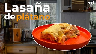 ¡Receta fácil Así se hace una lasaña de plátano [upl. by Annaes]