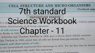 7th STD Science Workbook Chp 11 Cell Structure And Micro  Organisms omeducation8606 [upl. by Ayrb218]