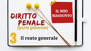 Diritto Penale parte generale  Capitolo 3 il reato generale [upl. by Yk]