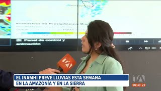 Inamhi prevé lluvias esta semana en la amazonía y sierra [upl. by Susannah935]